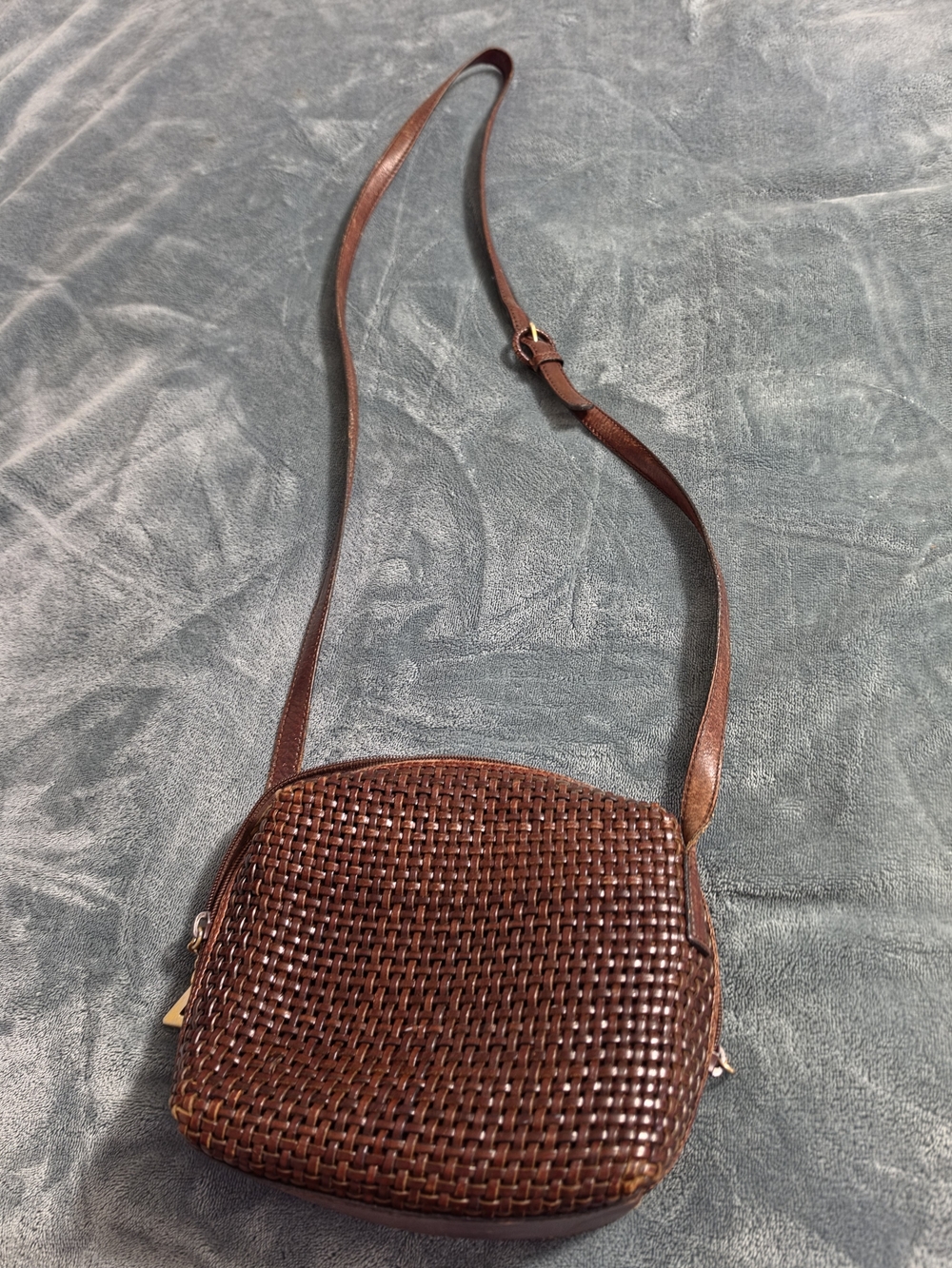 Woven Brown Crossbody Bag - Women